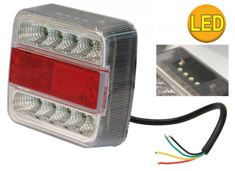 Fanale LED Rotondo 95 Mm Stop/Posizione 12-24V – Ring RCV4507 Con Lente Trasparente E Riflettore Chiaro